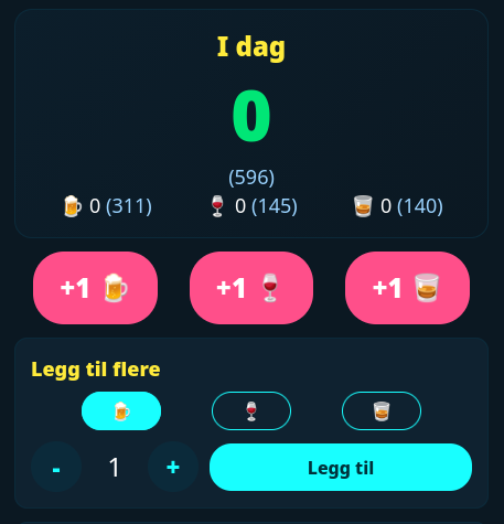 DrikkOpp beer counter app screenshot
